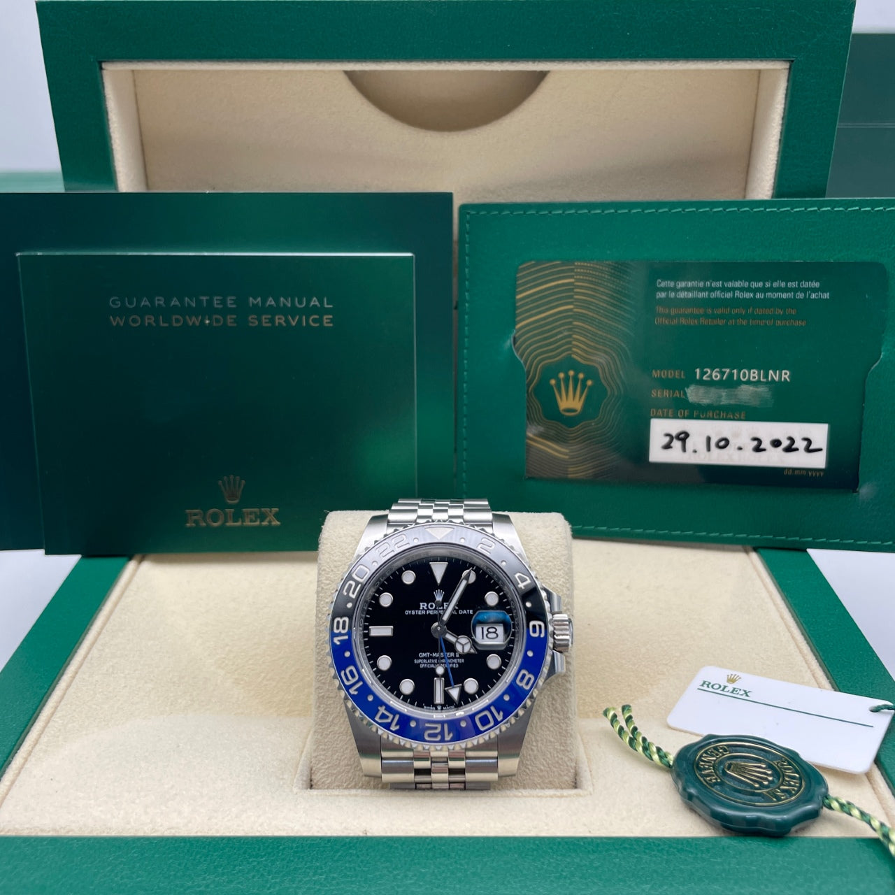 Pre-owned Rolex GMT-Master II 40mm Men's Watch - ref 126710BLNR Black Dial Bat Girl (2022)