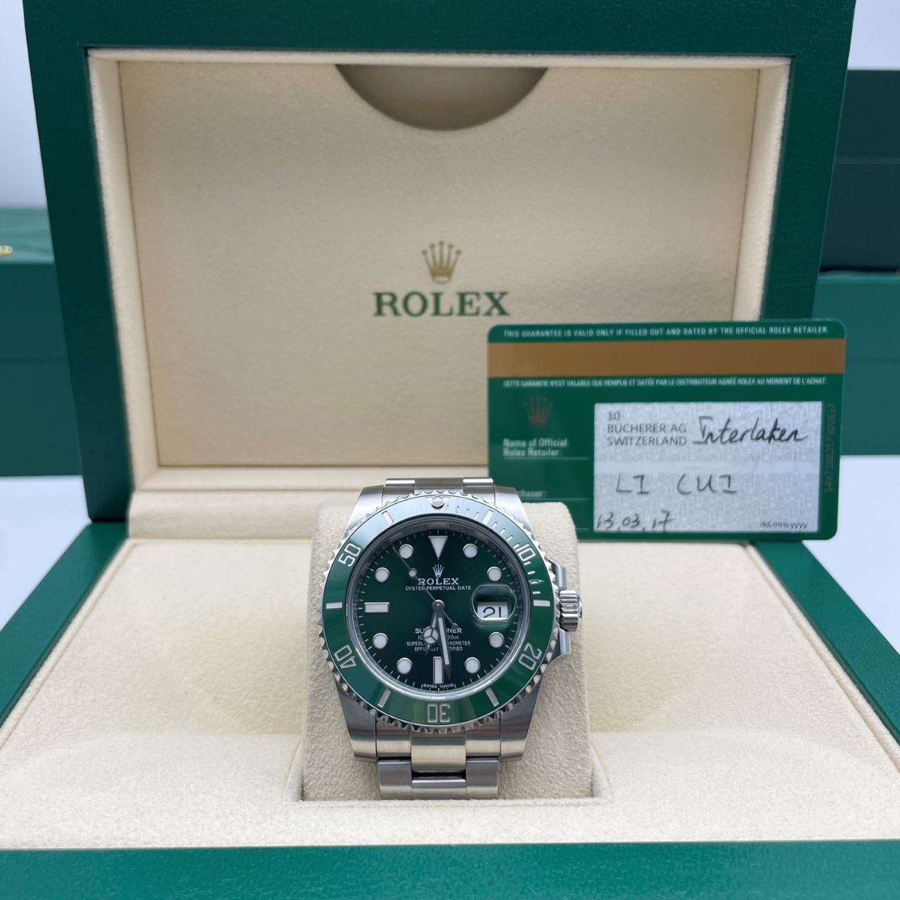 Pre-owned Rolex Submariner 41mm Men's Watch - ref 116610LV Green Hulk (2017)