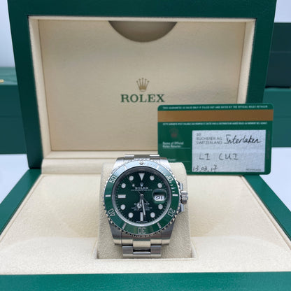 Pre-owned Rolex Submariner 41mm Men's Watch - ref 116610LV Green Hulk (2017)