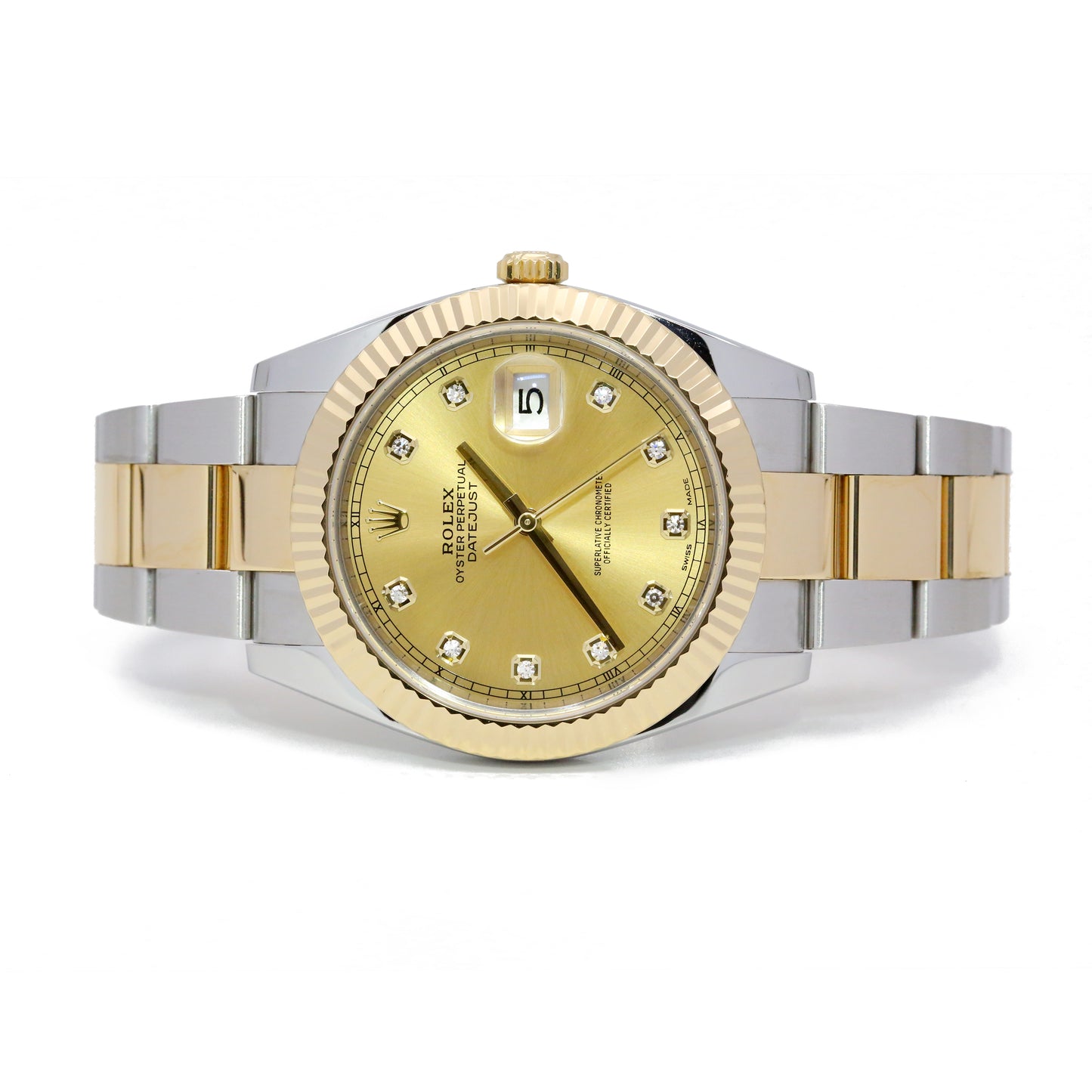 Pre-owned Rolex Datejust II 41mm Men's Watch - ref 116333 Diamond-Champagne Dial (2011)