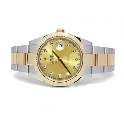 Pre-owned Rolex Datejust II 41mm Men's Watch - ref 116333 Diamond-Champagne Dial (2011)
