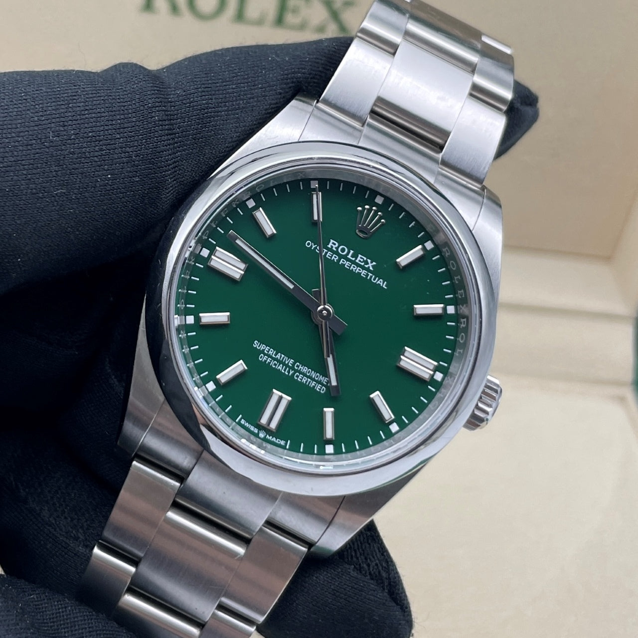 中古ロレックス オイスターパーペチュアル 36mm メンズ腕時計 - Ref. 116000 シルバー文字盤 (2017年)