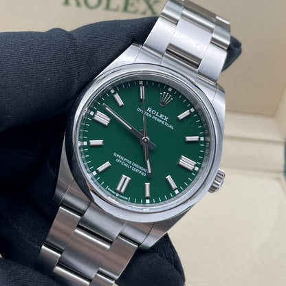 中古ロレックス オイスターパーペチュアル 36mm メンズ腕時計 - Ref. 116000 シルバー文字盤 (2017年)