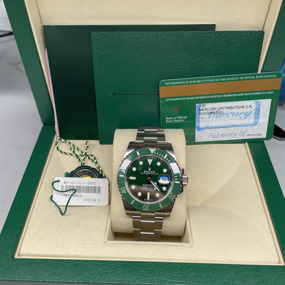 Pre-owned Rolex Submariner 41mm Men's Watch - ref 116610LV Green Hulk (2018)