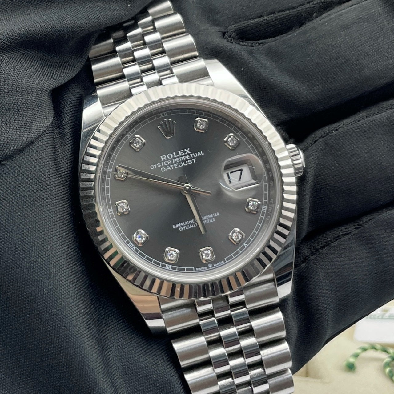 Pre-owned Rolex Datejust 41 41mm Men's Watch - ref 126334 Gray & Diamond Dial (2024)