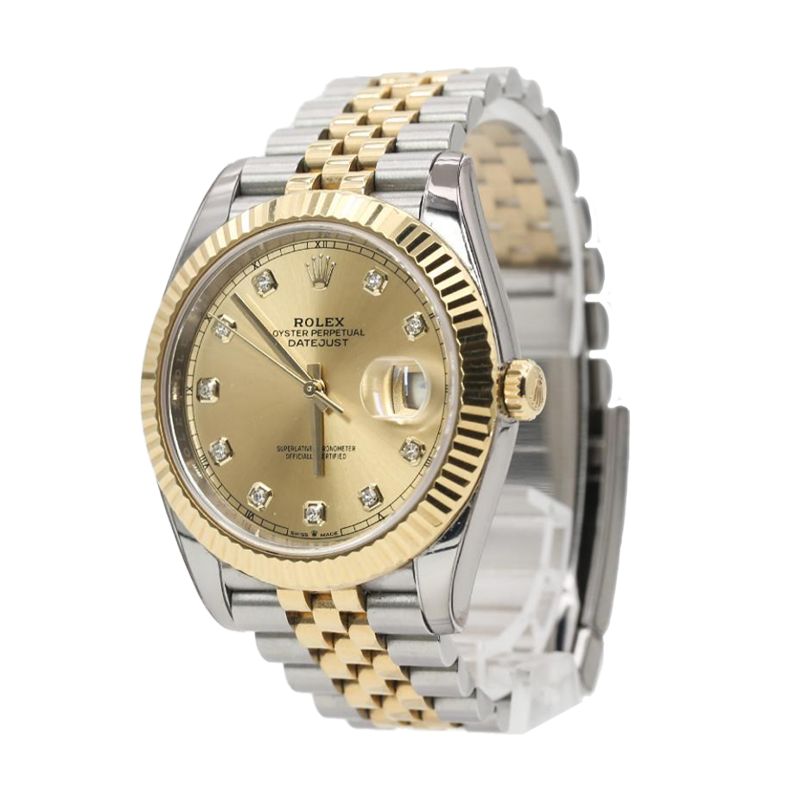 Pre-owned Rolex Datejust 41 41mm Men's Watch - ref 126333 Champagne & Diamond Dial (2019)