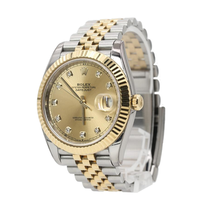Pre-owned Rolex Datejust 41 41mm Men's Watch - ref 126333 Champagne & Diamond Dial (2019)