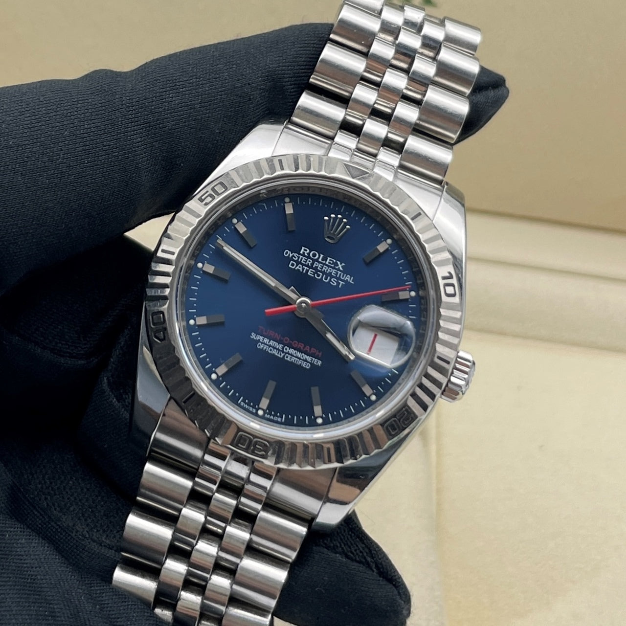 Pre-owned Rolex Datejust 36 36mm Men's Watch - ref 116264 Navy Blue Dial