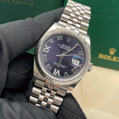 Pre-owned Rolex Datejust 36 36mm Men's Watch - ref 126234 Purple Dial (2023)