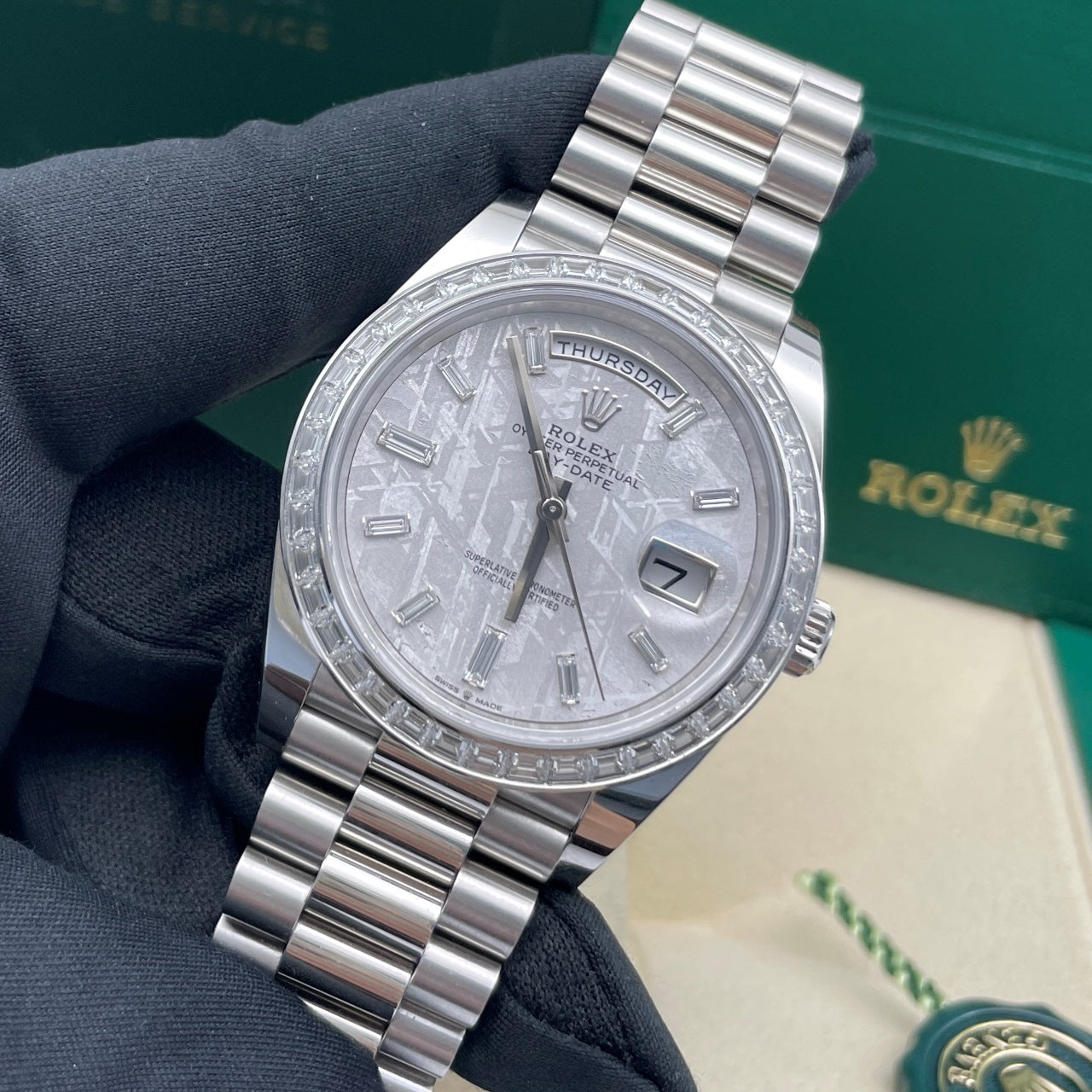 Pre-owned Rolex Day-Date 40 40mm Men's Watch - ref 228396TBR Meteorite Dial (2022)