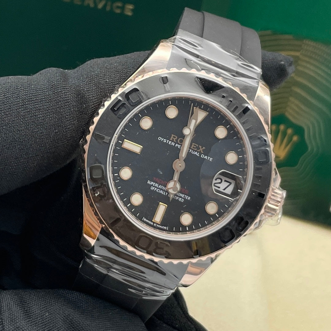 Pre-owned Rolex Yacht-Master 37 37mm Men's Watch - ref 268655 Black Dial (2022)