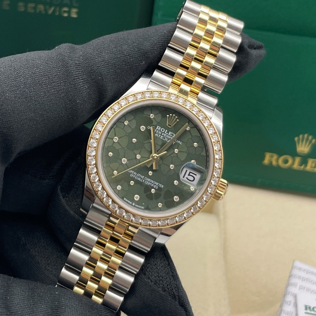Pre-owned Rolex Datejust 31 31mm Women's Watch - ref 278383RBR Green Dial (2023)