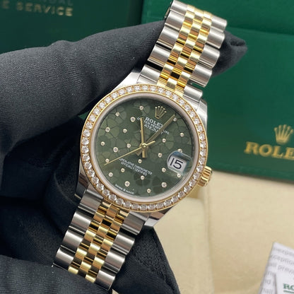 Pre-owned Rolex Datejust 31 31mm Women's Watch - ref 278383RBR Green Dial (2023)