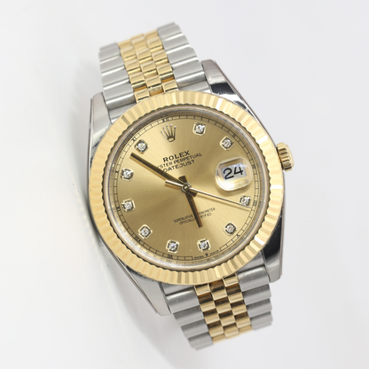 Pre-owned Rolex Datejust 41 41mm Men's Watch - ref 126333 Champagne & Diamond Dial (2019)