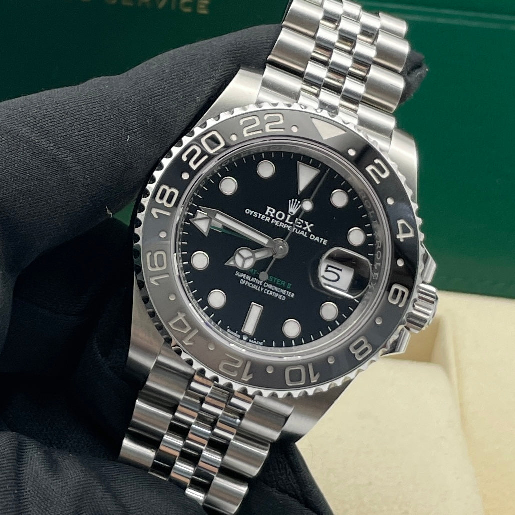 Pre-owned Rolex GMT-Master II 40mm Men's Watch - ref 126710GRNR Black Dial & Jubilee (2025)