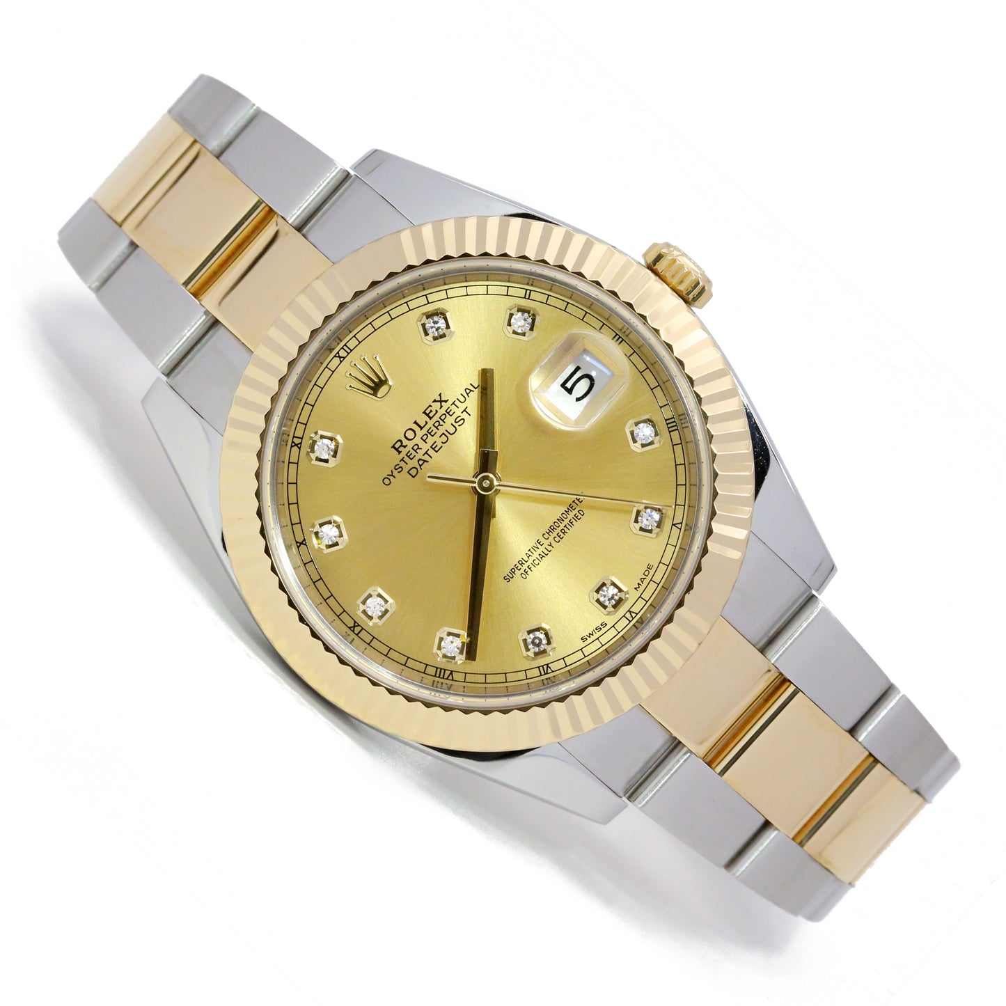 Pre-owned Rolex Datejust II 41mm Men's Watch - ref 116333 Diamond-Champagne Dial (2011)