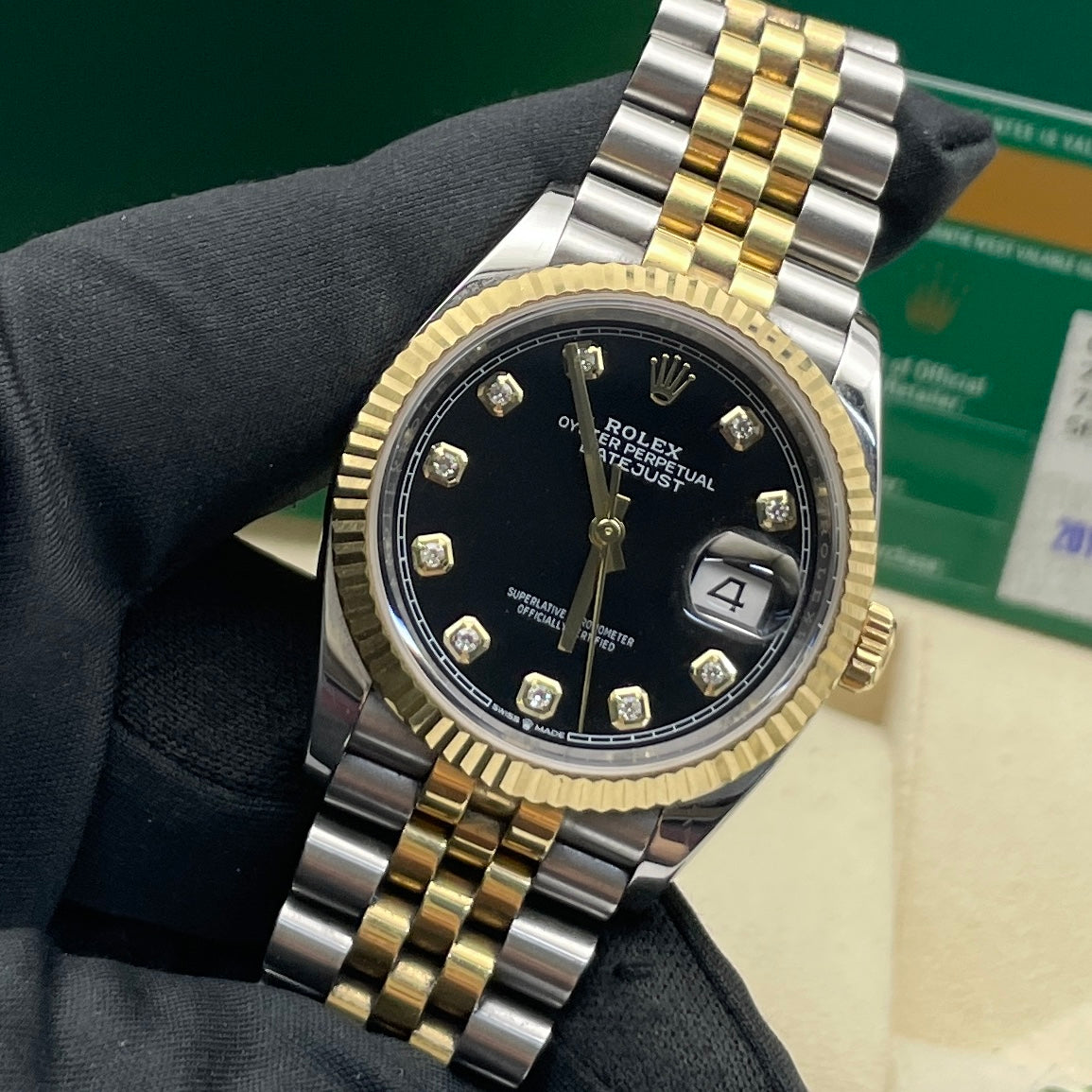 Pre-owned Rolex Datejust 36 36mm Men's Watch - ref 126232 Black & Diamond Dial (2019)