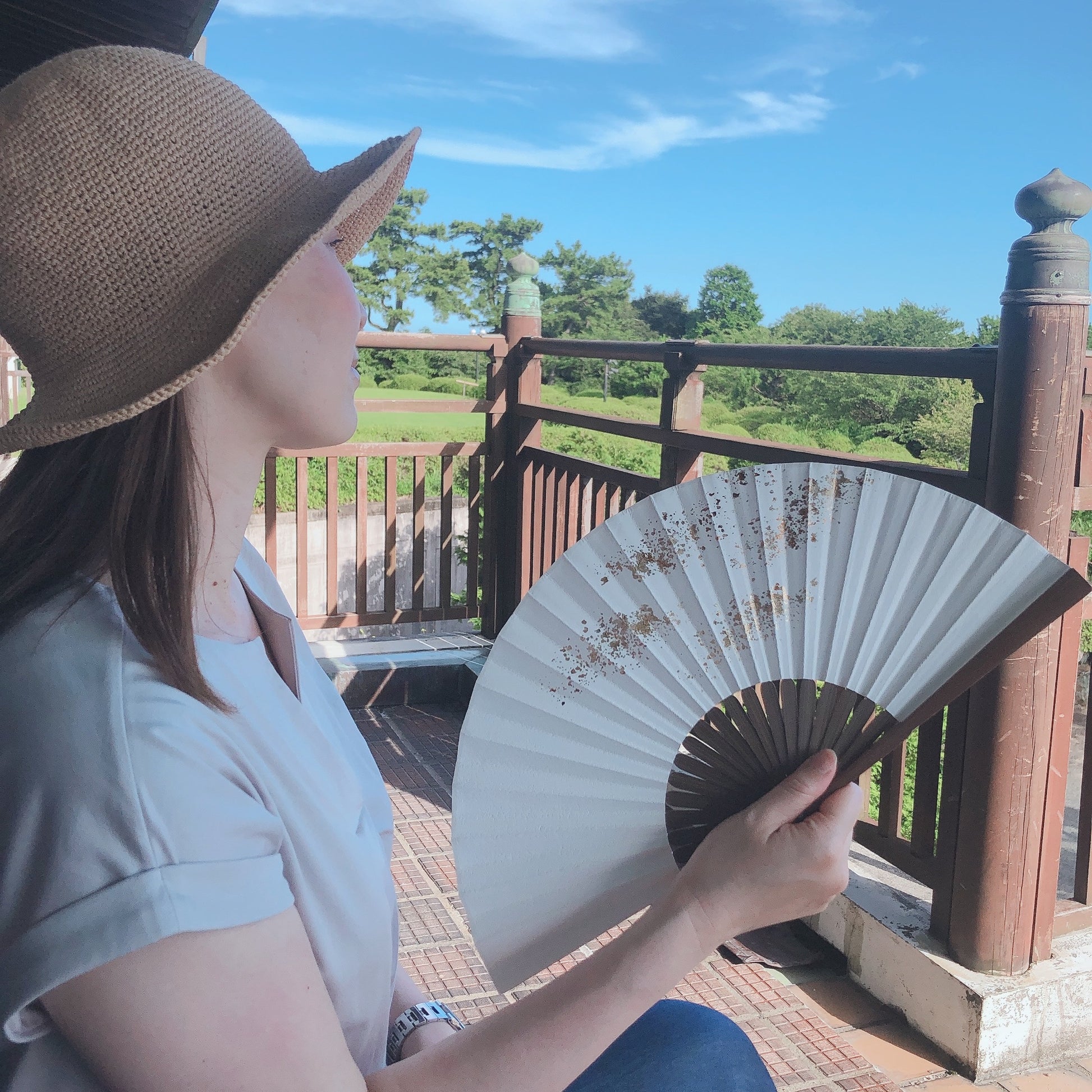 Shotengai-Gibier Deerskin Hand Fan - Classic