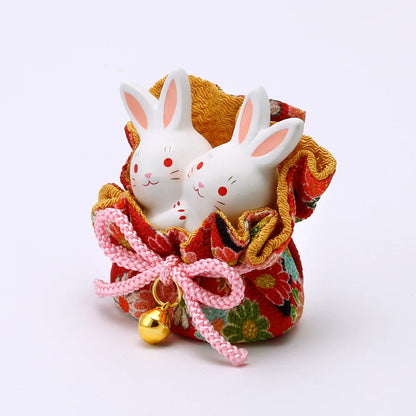 Yakushigama Japanese Lucky Rabbit Figurine