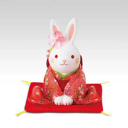 Yakushigama Japanese Lucky Rabbit Figurine