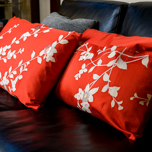 Shotengai-Hisui Kimono Cushion Cover