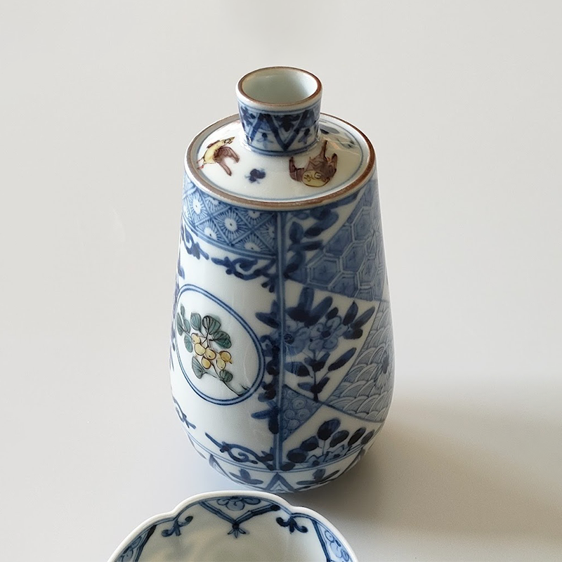 Kutani Ware Japanese Porcelain Sake Set