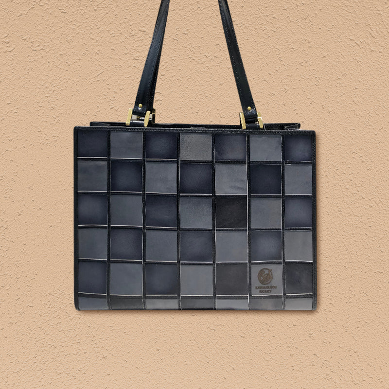 Shotengai-Rickeiy Cold Grey Mosaic Tote Bag B4