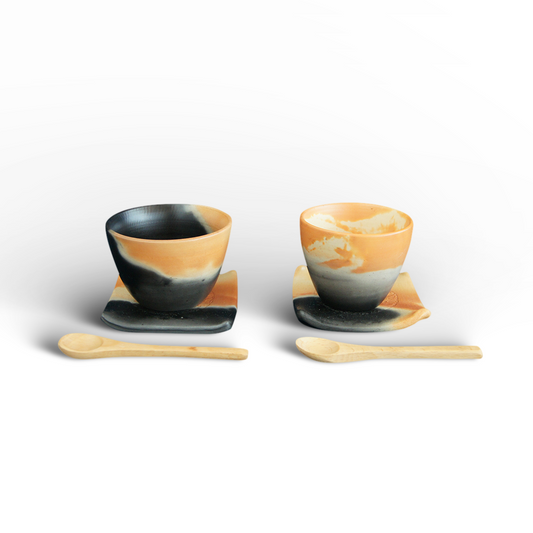 Shotengai-Unka-yaki-Twilight Red Coffee Cup - Gift Set