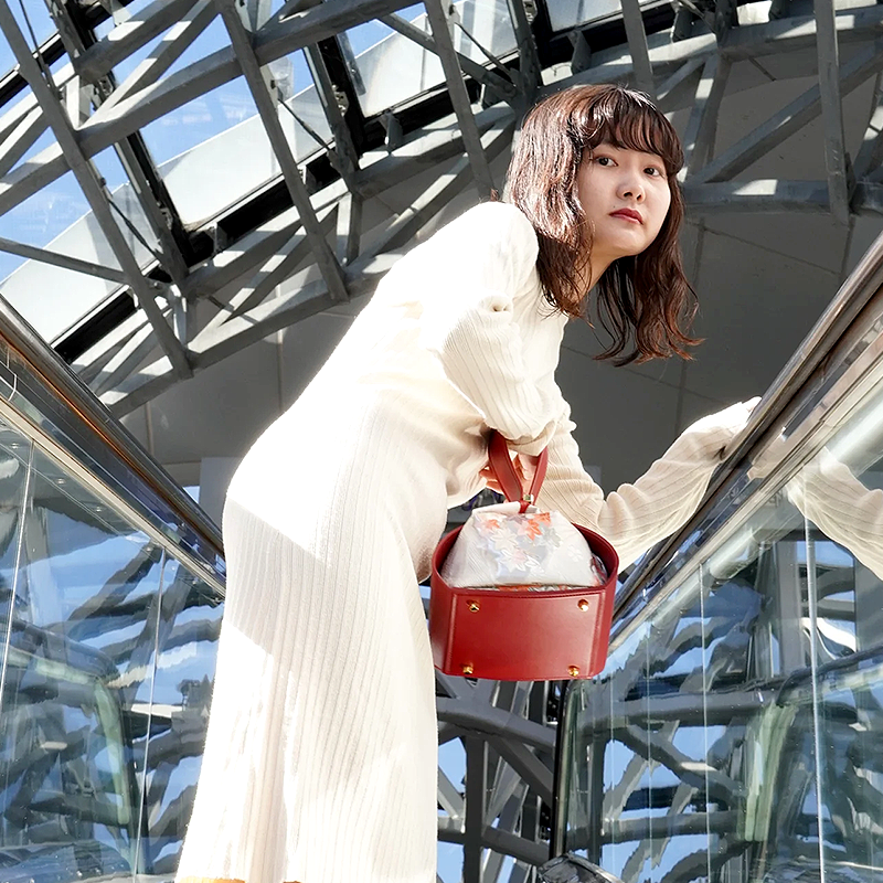 Shotengai-Husui-TRIO handbag-Red