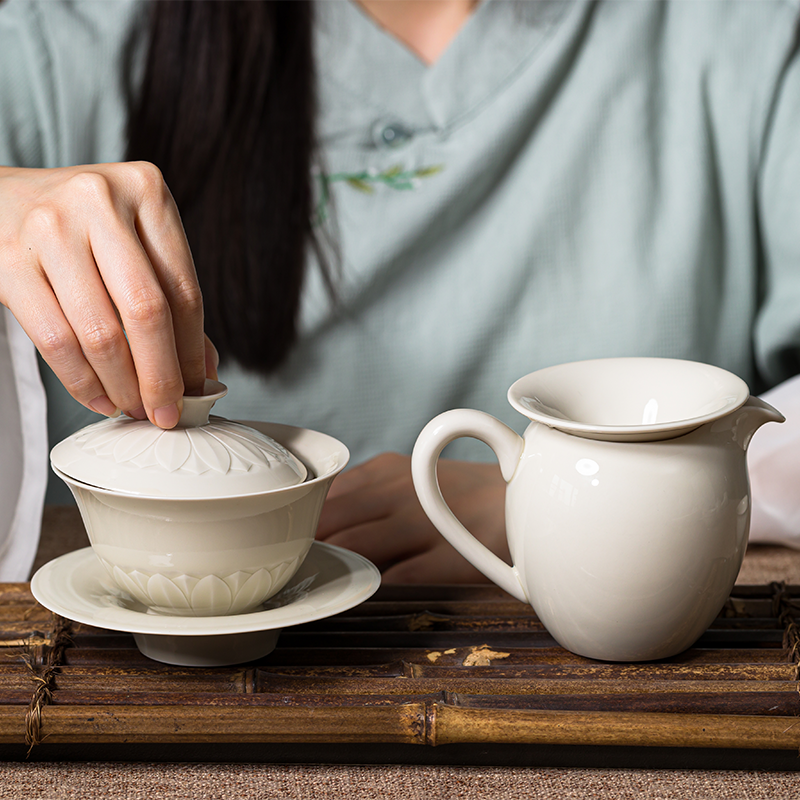 Chinese Ding ware tea set