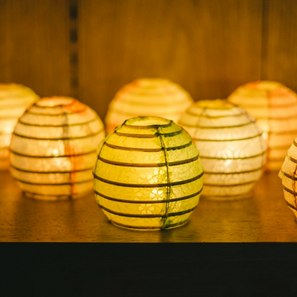 Traditional Japanese Lamp| Mini Paper Kyo-Chochin Lantern Set
