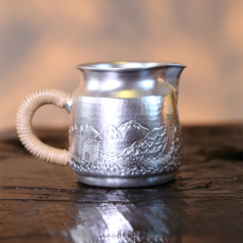 Chinese Hand-Hammered Silver Tea Set